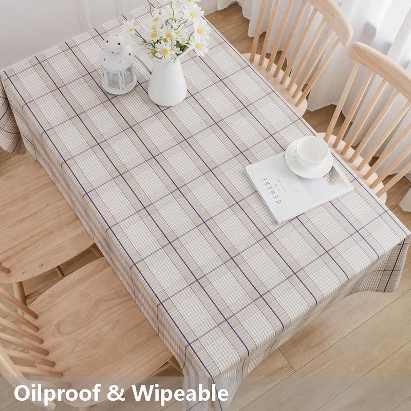 TruDelve Heavy Duty Vinyl Table Cloth for Kitchen Dining Tables Wipeable PVC Tablecloth for Rectangle Table (54'' x 108'', Lattice-3) - Image 5